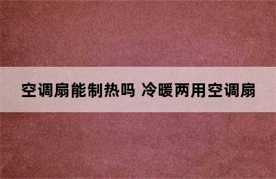 空调扇能制热吗 冷暖两用空调扇